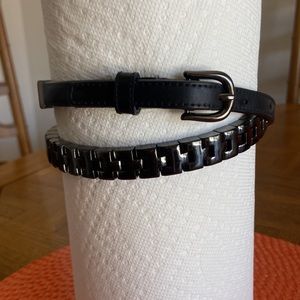 Black leather belt in a size large. Unbranded.